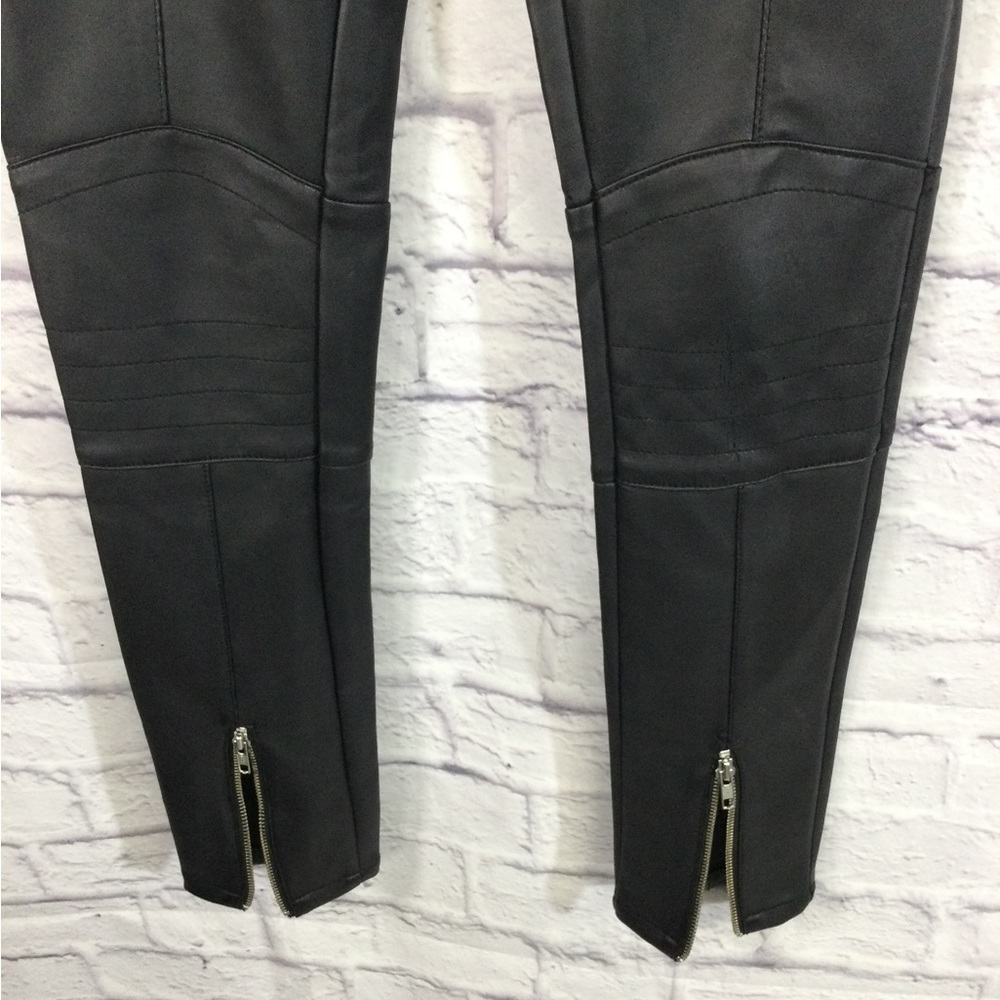 Black Orchid Los Angeles Black Skinny Pants-Faux Leather-Zippers-Size 27 - Picture 5 of 9